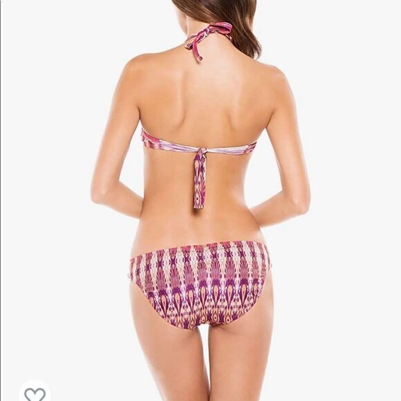 PilyQ Bohemian Rhapsody Underwire Halter Bra TopHipster Bikini Bottom Multi M - Picture 2 of 16